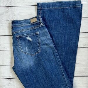 Women’s Dear John Rosie Flare Jeans size 28 distressed with holes